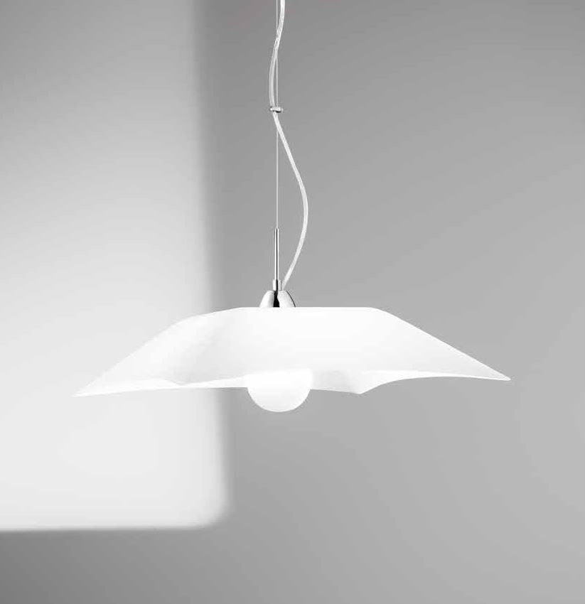 Sospensione in vetro bianco satinato con finiture cromo 1XE27 non incl. OSIRIDE Sospensione in vetro bianco satinato con finiture cromo 1XE27 non incl. OSIRIDE